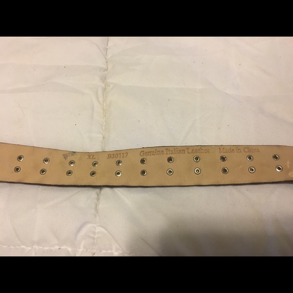 Rhinestone Black Leather Belt NWOT - Picture 6 of 6